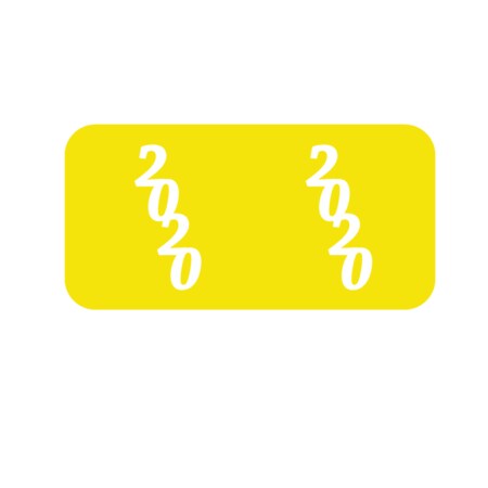 Nevs 2020 Colwell Year Bands 3/4" x 1-1/2" Yellow w/Black XY-D-2020-C